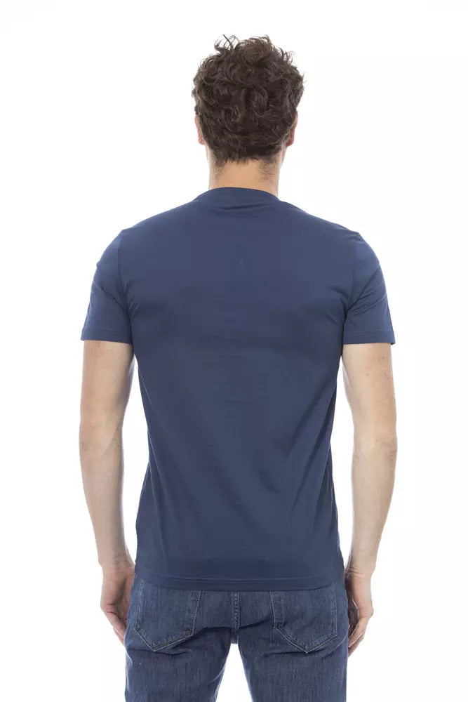 Baldinini Trend Blaues Herren-T-Shirt aus Baumwolle
