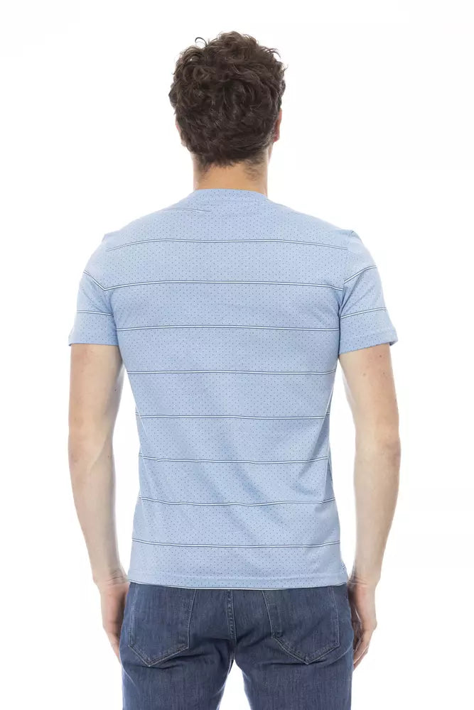 Baldinini Trend Hellblaues Herren-T-Shirt aus Baumwolle