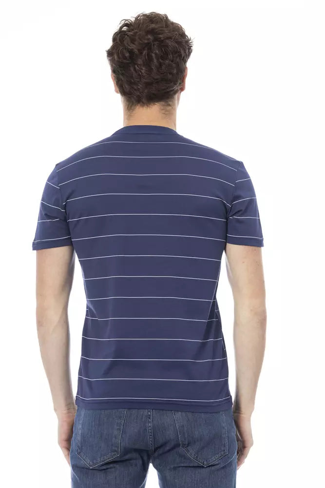 Baldinini Trend Blaues Herren-T-Shirt aus Baumwolle