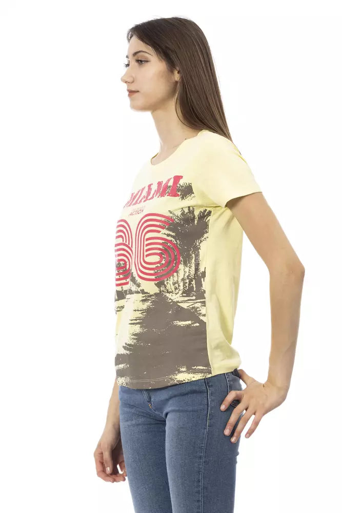 Trussardi Action Gelbes Baumwoll-T-Shirt für Damen
