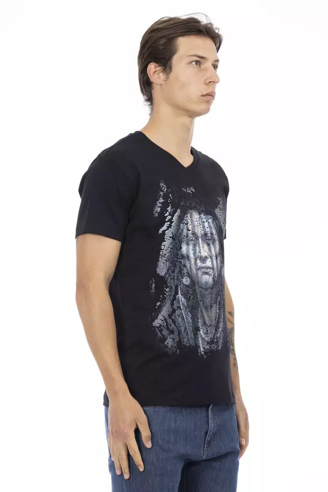 Trussardi Action Herren-T-Shirt aus schwarzer Baumwolle