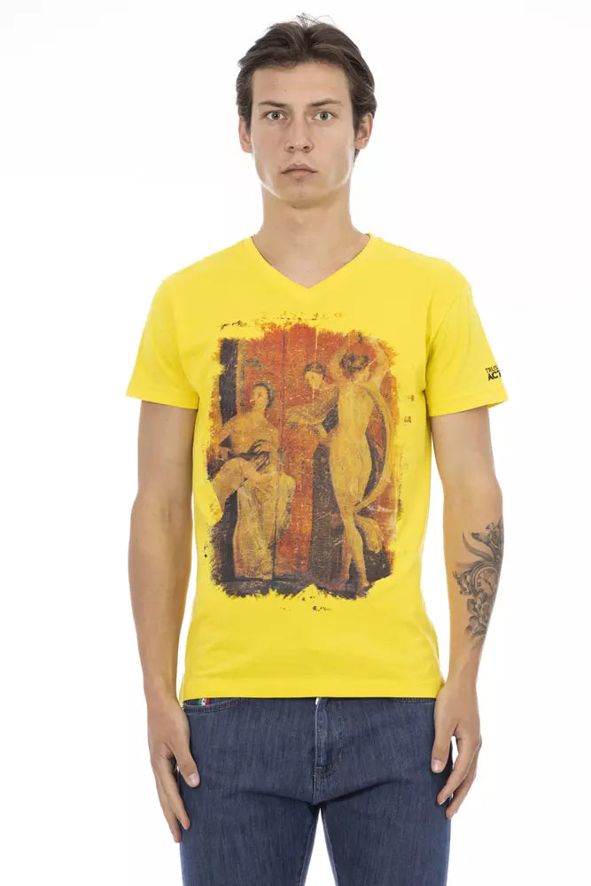 Trussardi Action Gelbes Baumwoll-T-Shirt für Herren