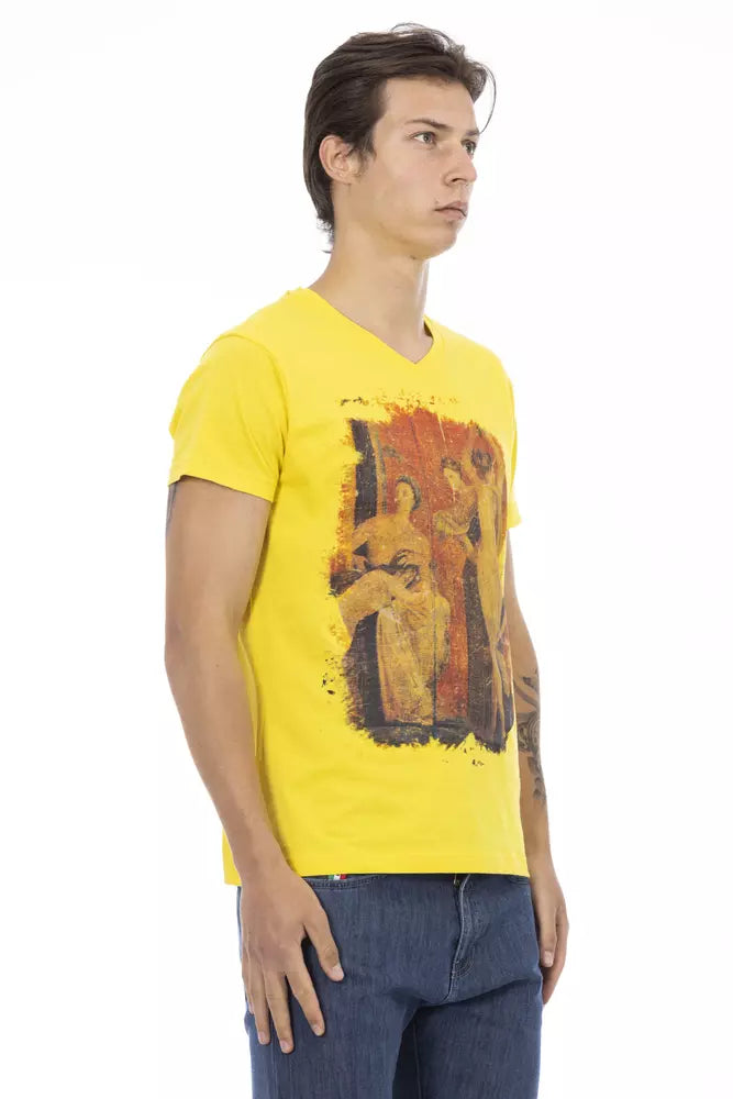 Trussardi Action Gelbes Baumwoll-T-Shirt für Herren
