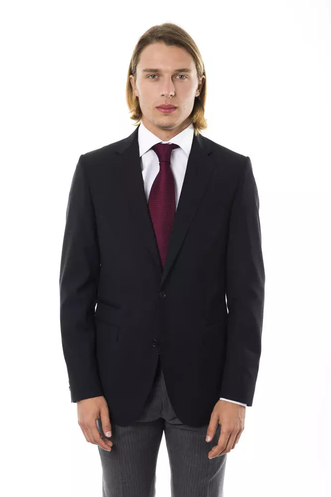 Uomotaliani Schwarzer Wollblazer für Herren