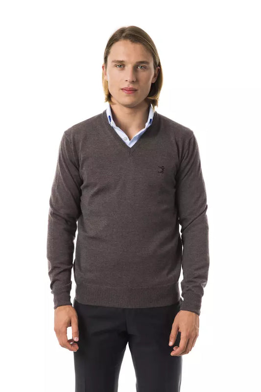 Herrenpullover aus grauer Merinowolle von Uominitaliani