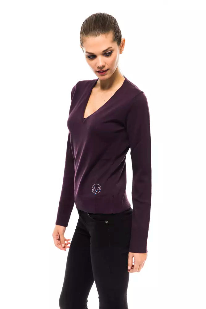 Montana Blau Lila Wolle Damen Pullover