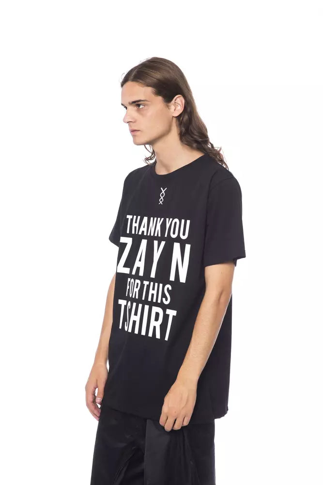 Nicolo Tonetto Schwarzes Herren-T-Shirt aus Baumwolle