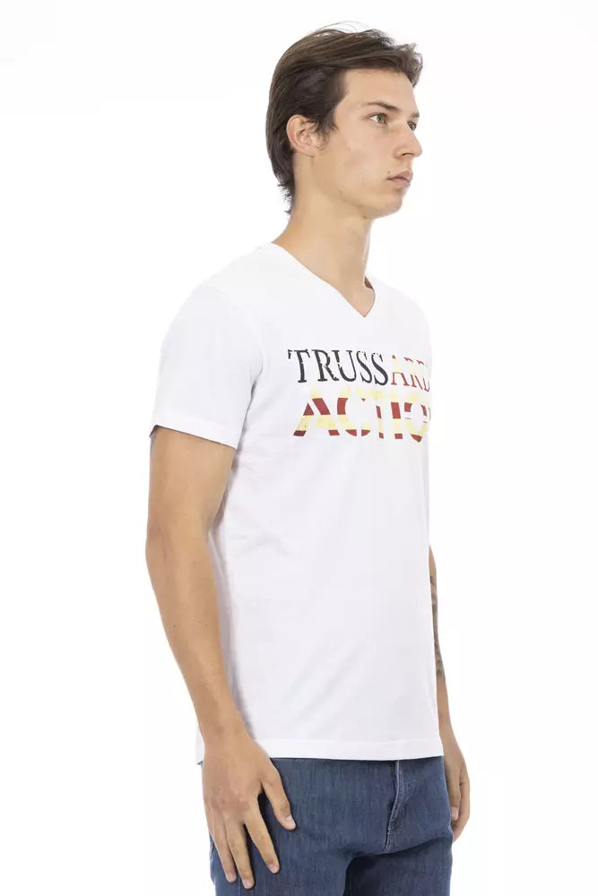 Trussardi Action Weißes Baumwoll-T-Shirt für Herren