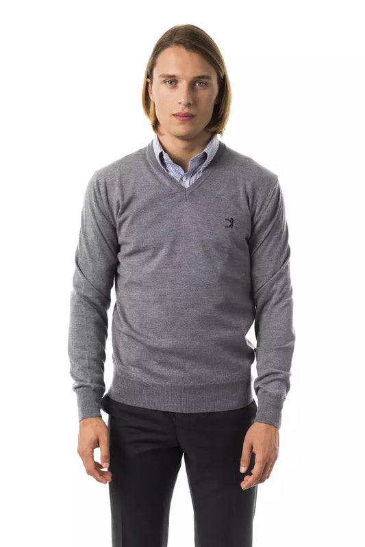 Herrenpullover aus grauer Merinowolle von Uominitaliani