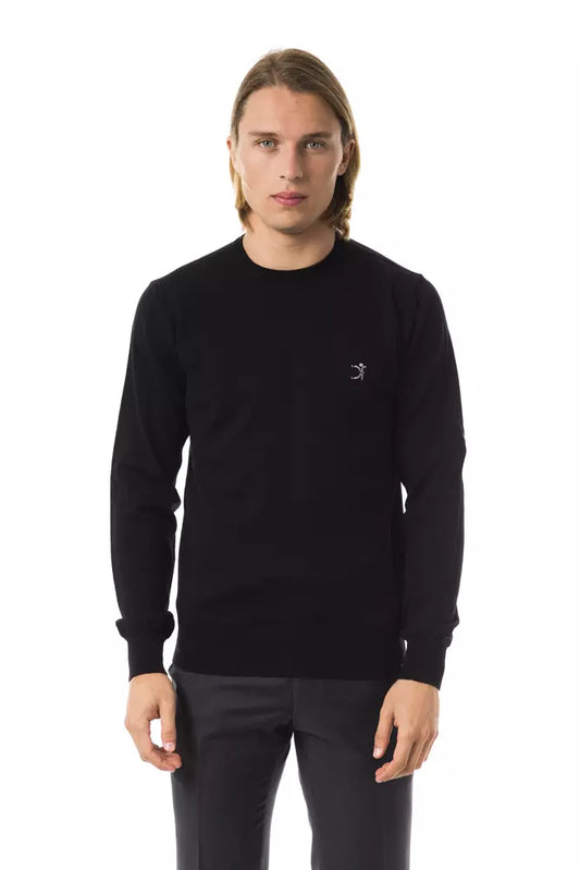 Herrenpullover aus schwarzer Merinowolle von Uominitaliani