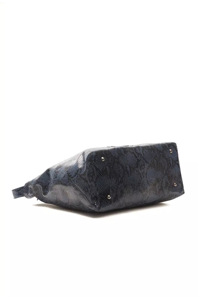 Pompeii Donatella Blaue Leder Damen Umhängetasche