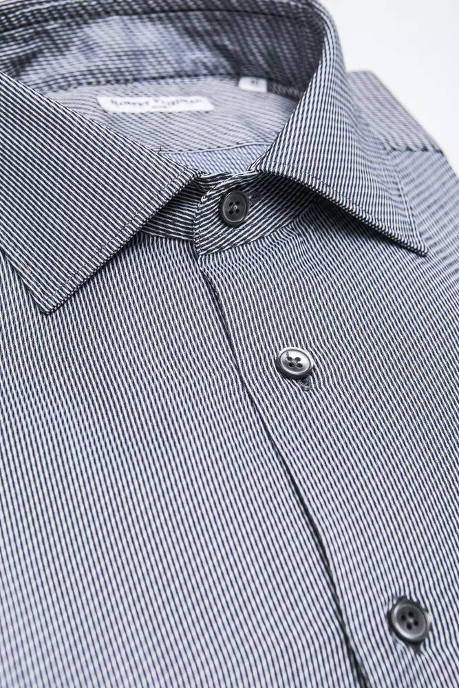 Robert Friedman Herrenhemd aus blauer Baumwolle