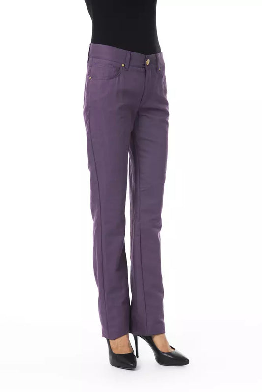 BYBLOS Lila Baumwollhose für Damen