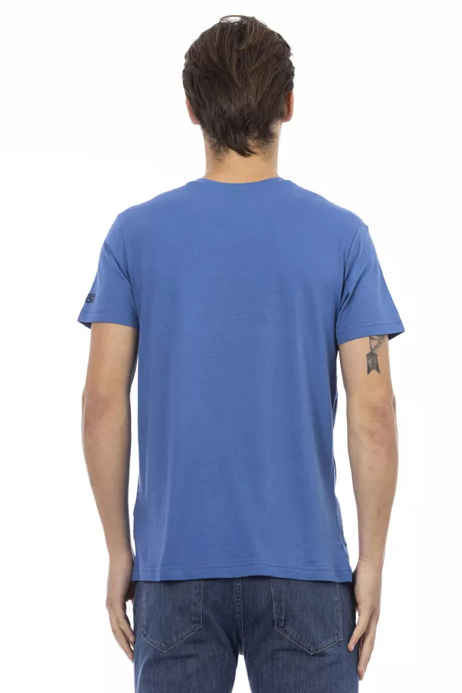 Trussardi Action Blaues Herren-T-Shirt aus Baumwolle