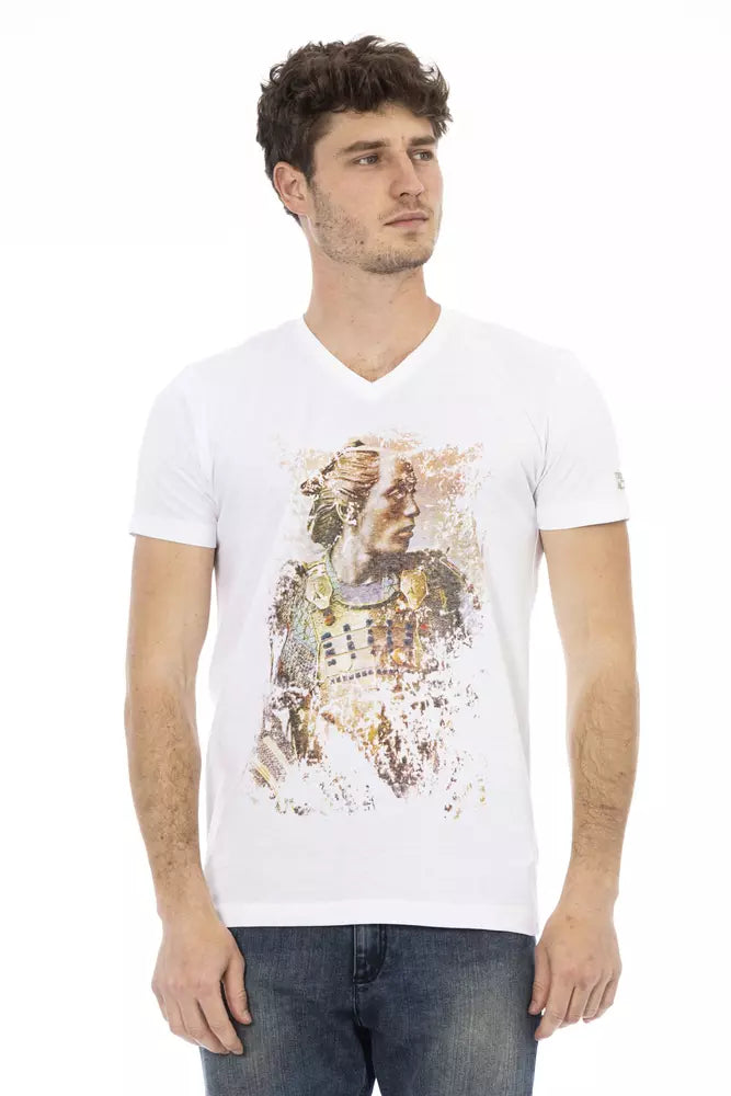 Trussardi Action Weißes Baumwoll-T-Shirt für Herren