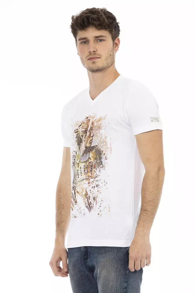 Trussardi Action Weißes Baumwoll-T-Shirt für Herren