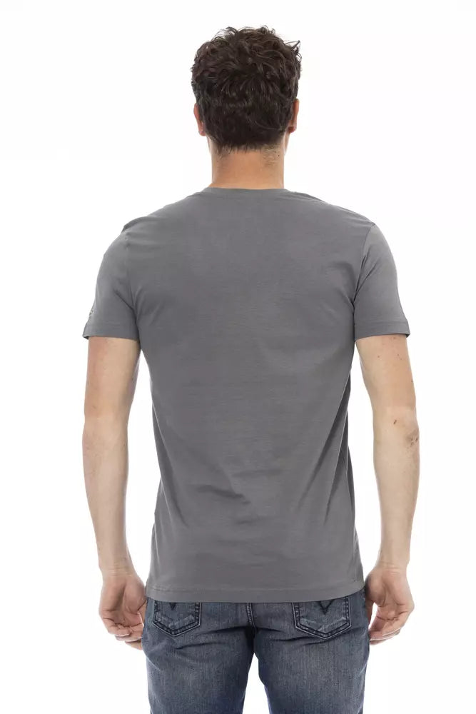 Trussardi Action Graues Baumwoll-T-Shirt für Herren