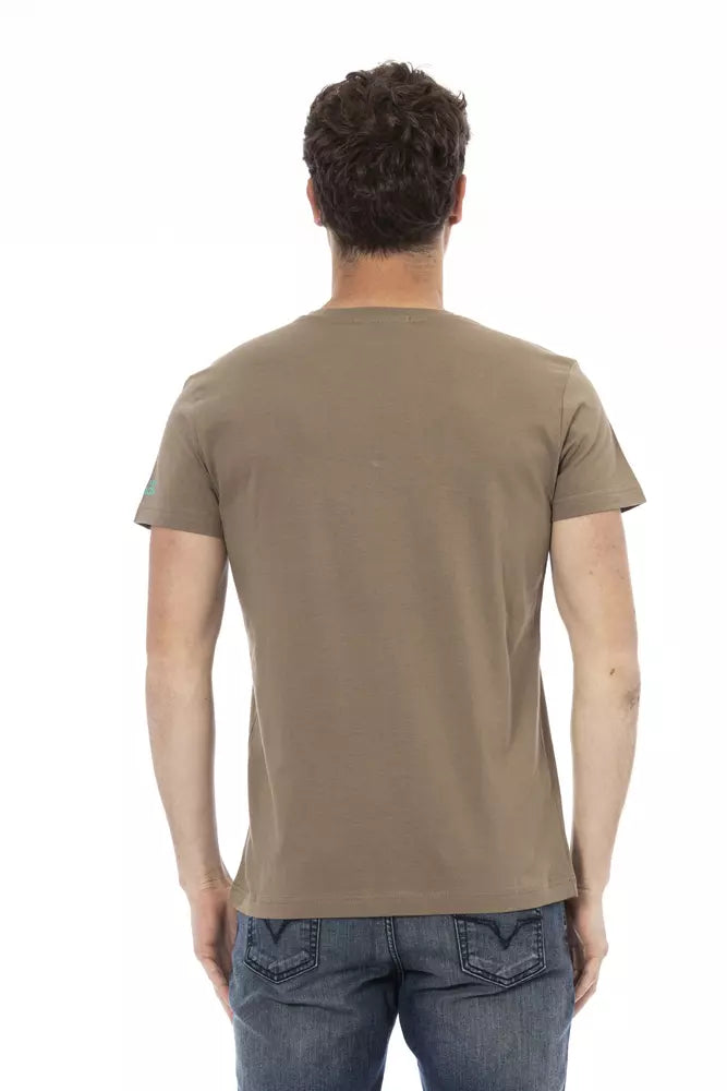 Trussardi Action Braunes Herren-T-Shirt aus Baumwolle