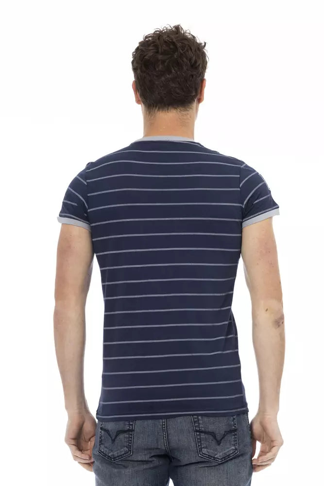 Trussardi Action Blaues Herren-T-Shirt aus Baumwolle