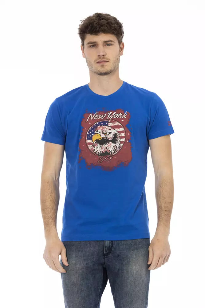 Trussardi Action Herren-T-Shirt aus blauer Baumwolle