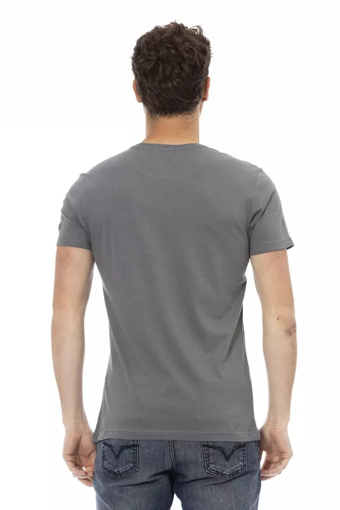 Trussardi Action Graues Baumwoll-T-Shirt für Herren