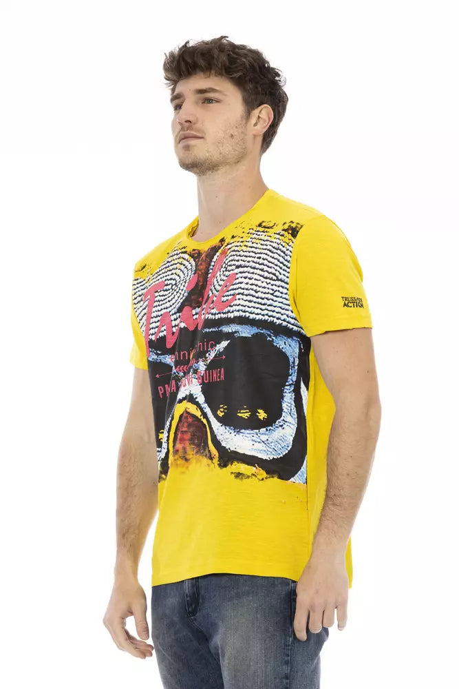 Trussardi Action Gelbes Baumwoll-T-Shirt für Herren