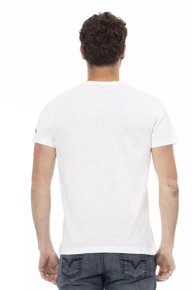 Trussardi Action Weißes Baumwoll-T-Shirt für Herren