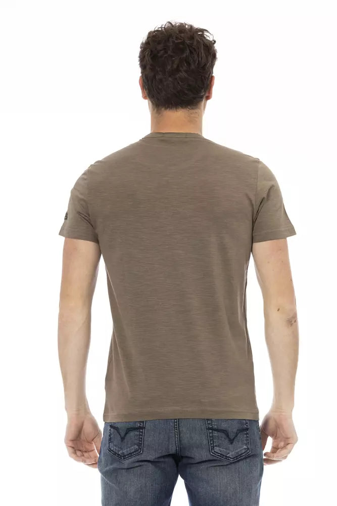 Trussardi Action Braunes Herren-T-Shirt aus Baumwolle