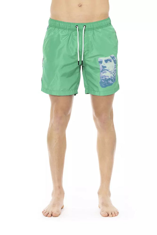 Bikkembergs – Grüne Polyester-Badeshorts für Herren