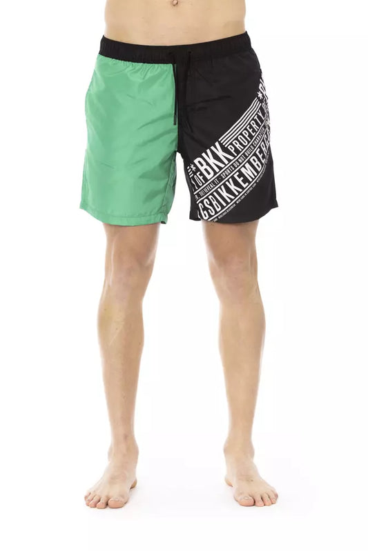 Bikkembergs Grüne Polyester Herren Badeshorts