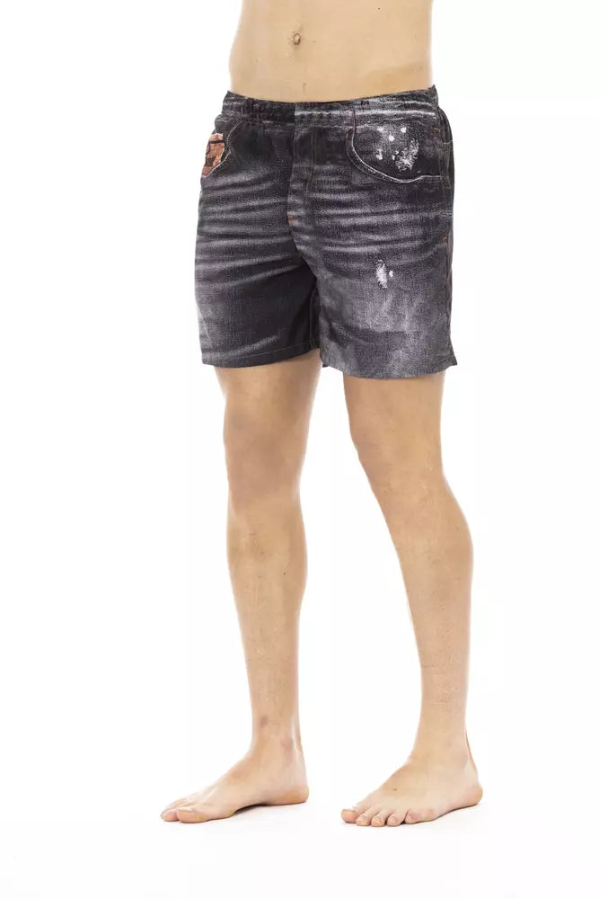 Just Cavalli Schwarze Polyester-Badeshorts für Herren