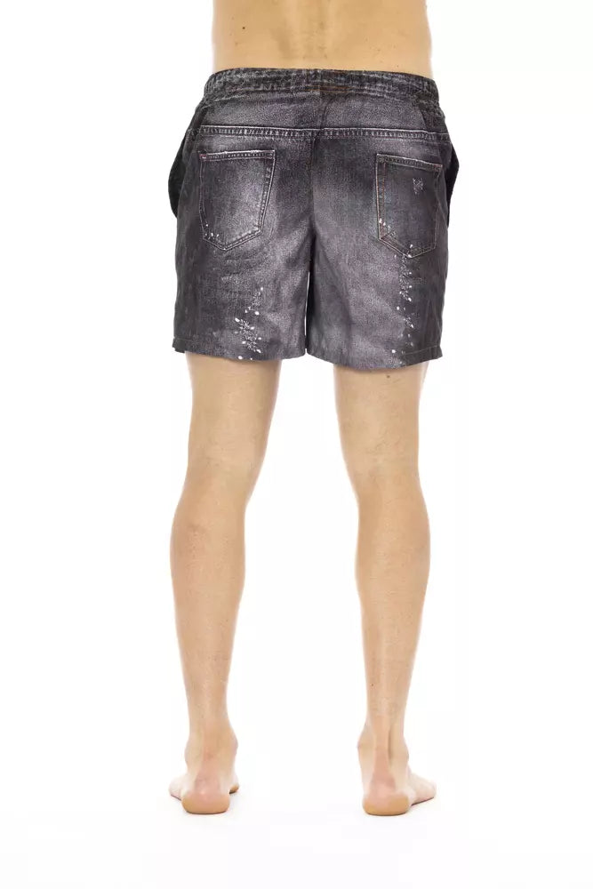 Just Cavalli Schwarze Polyester-Badeshorts für Herren