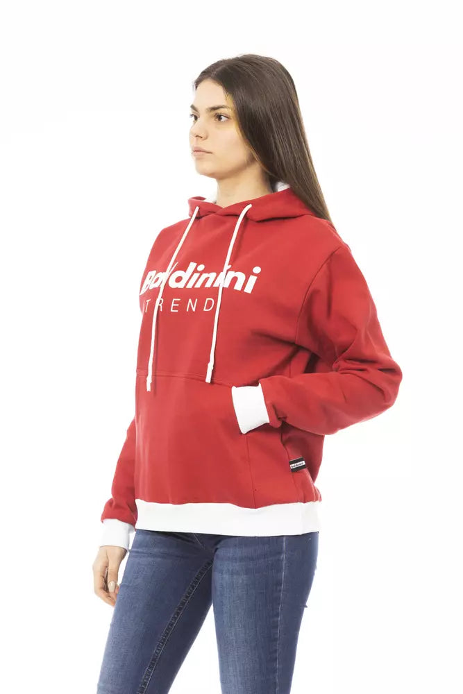 Baldinini Trend Damen-Hoodie aus roter Baumwolle