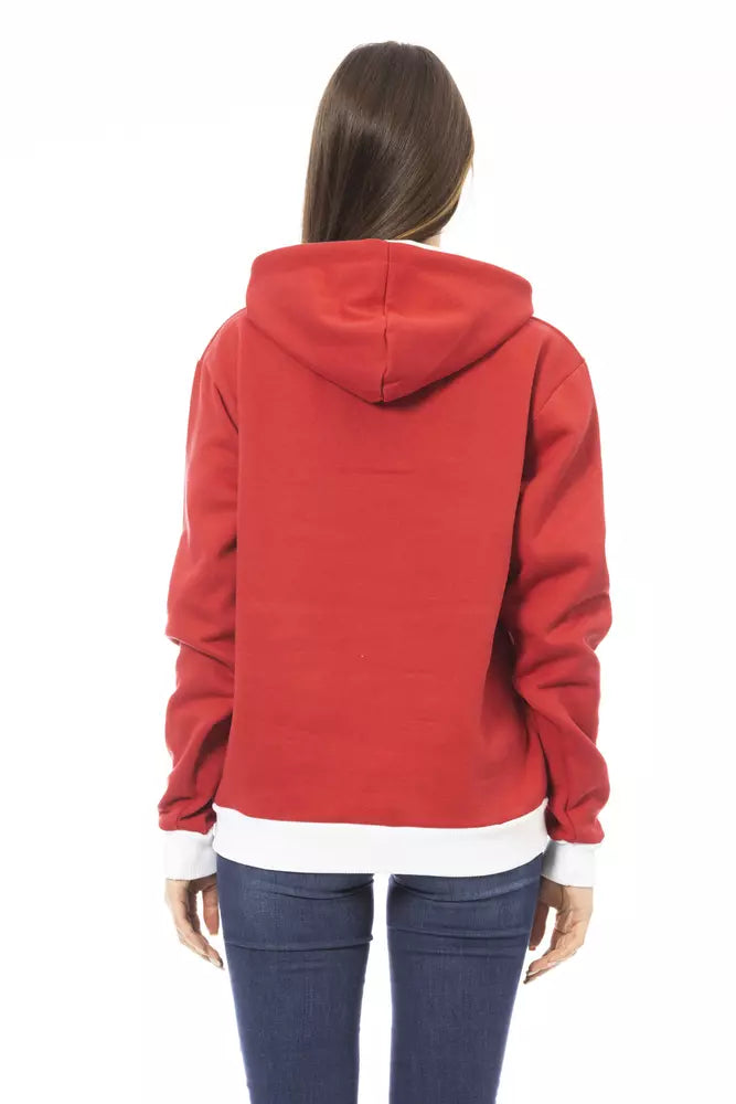 Baldinini Trend Damen-Hoodie aus roter Baumwolle