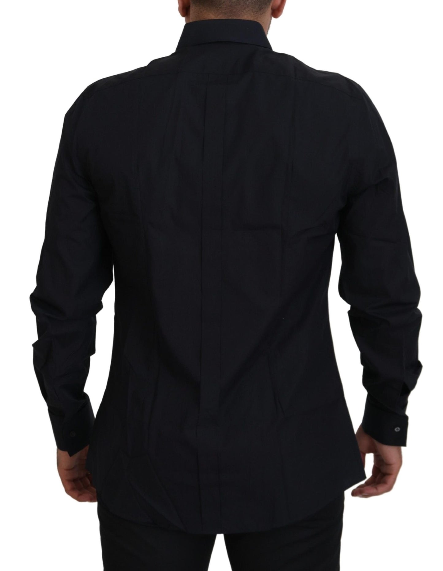 Dolce & Gabbana Herrenhemd in Slim Fit aus Baumwolle in Schwarz und Gold