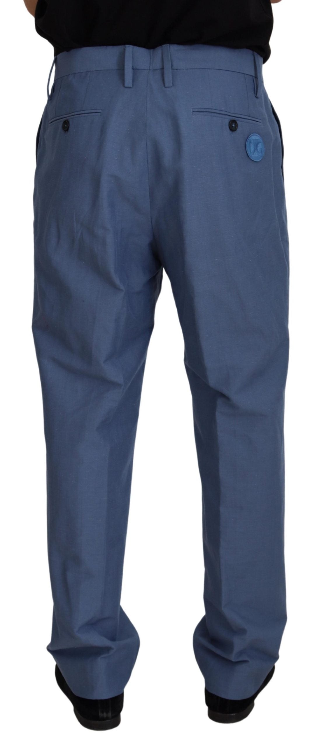 Dolce & Gabbana Blaue Leinen-Chinohose für Herren