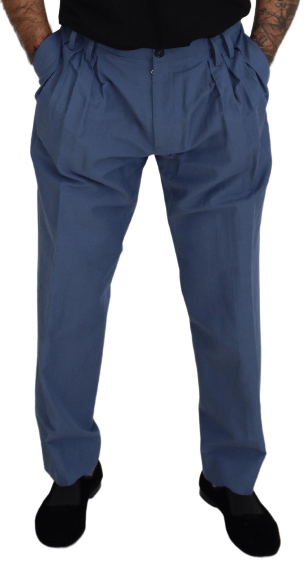 Dolce & Gabbana Blaue Leinen-Chinohose für Herren