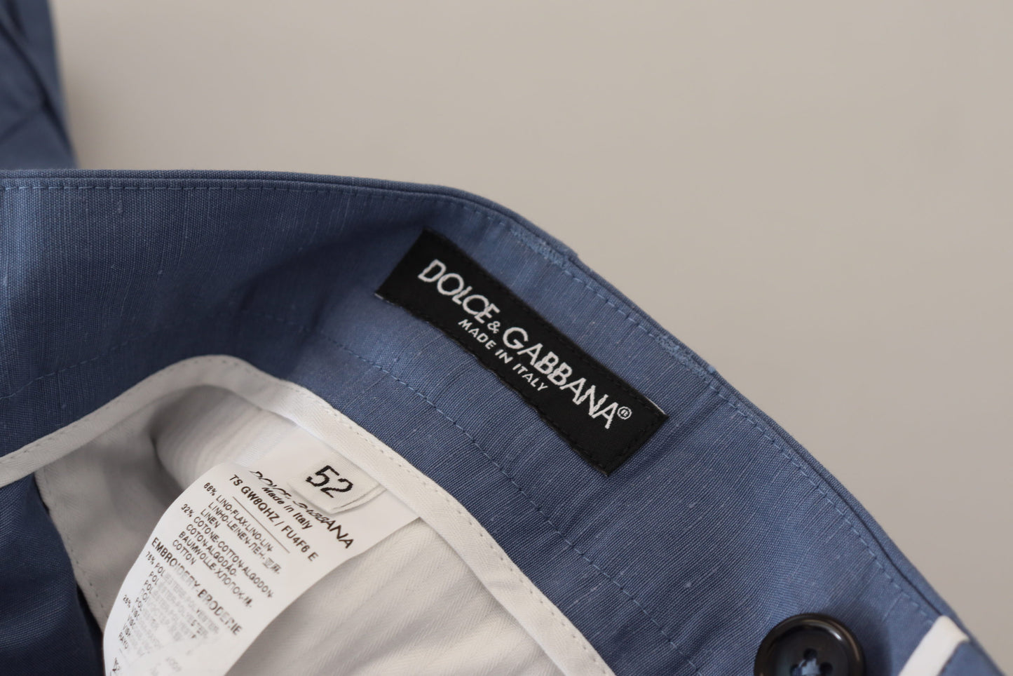 Dolce & Gabbana Blaue Leinen-Chinohose für Herren