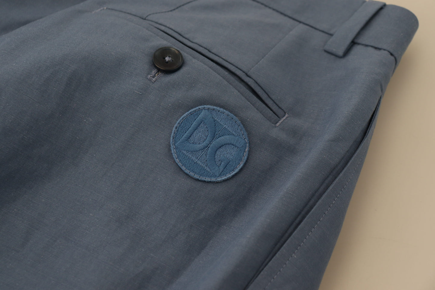 Dolce & Gabbana – Blaue Chinohose aus Leinen