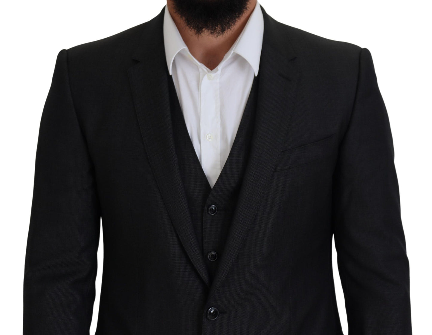 Dolce & Gabbana Grauer MARTINI 3-teiliger Slim Fit Anzug