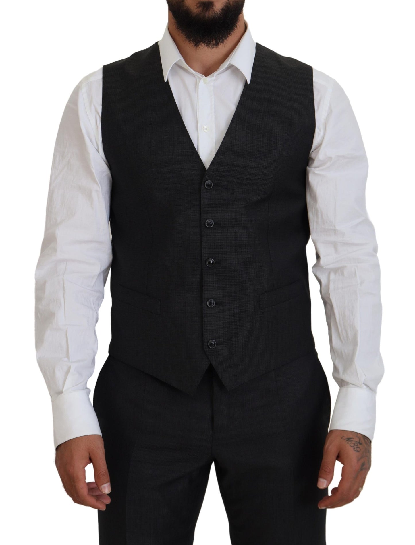 Dolce & Gabbana Grauer MARTINI 3-teiliger Slim Fit Anzug