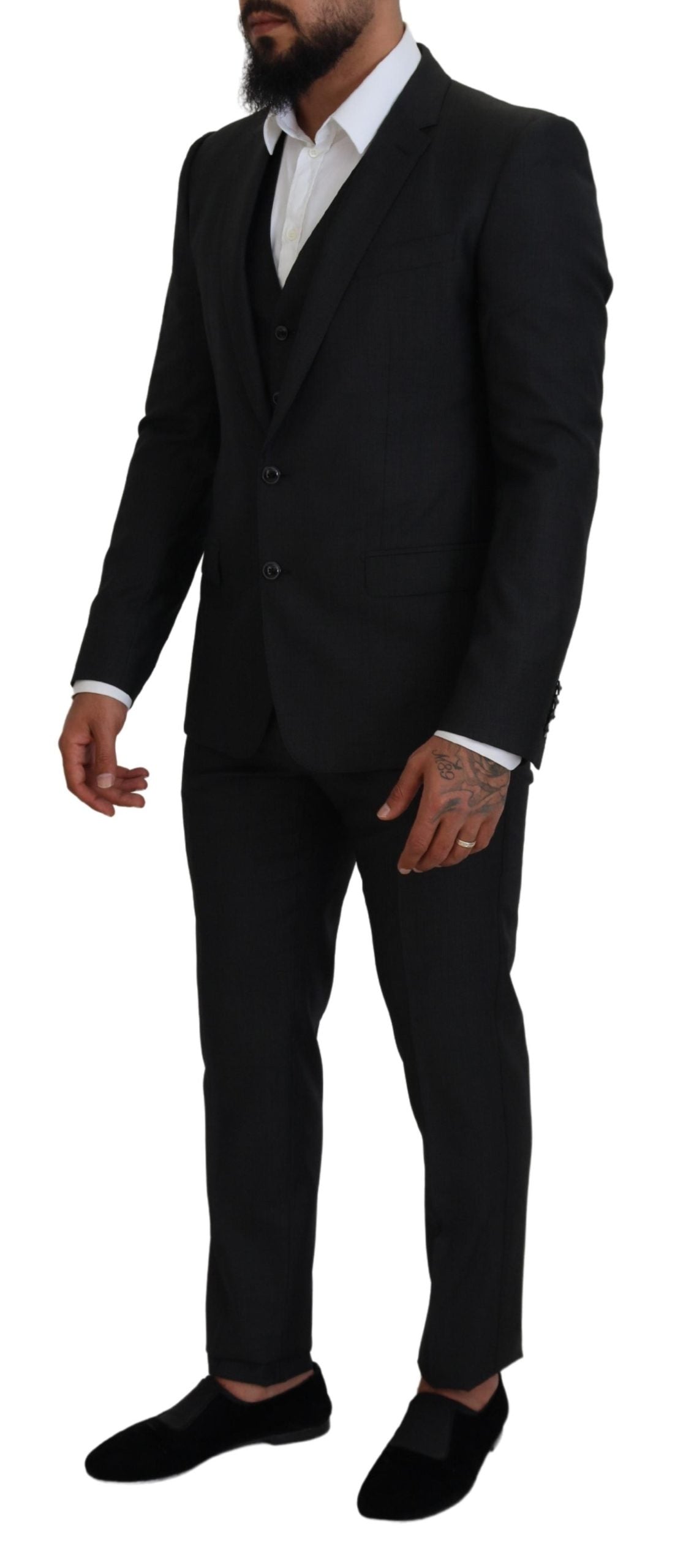 Dolce & Gabbana Grauer MARTINI 3-teiliger Slim Fit Anzug