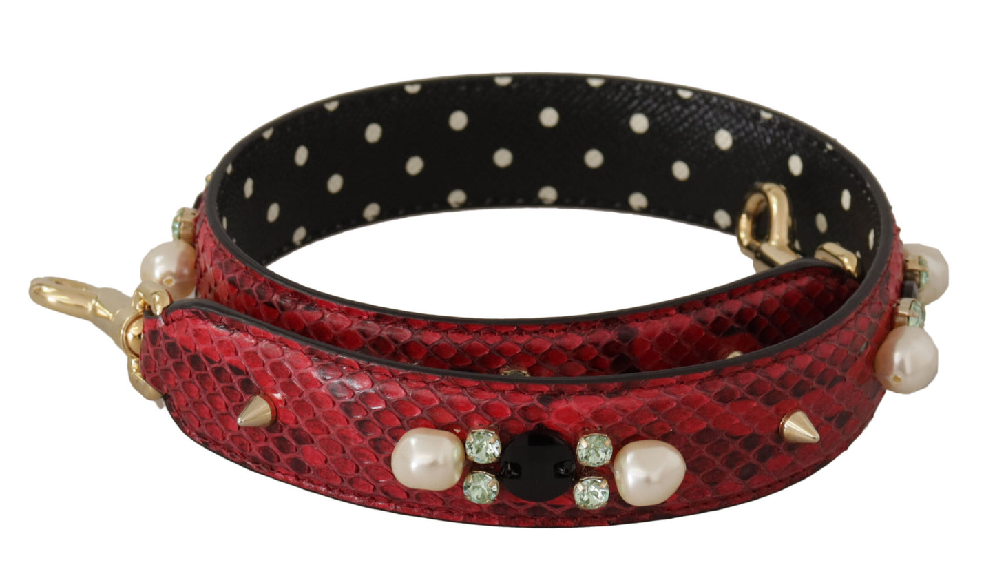 Dolce & Gabbana – Schultergurt für Taschen aus exotischem Leder mit Kristallen in Rot