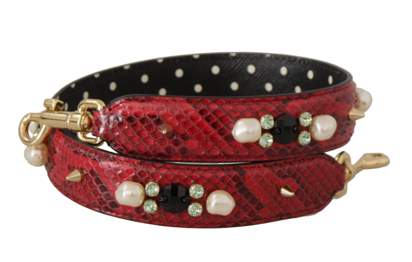 Dolce & Gabbana – Schultergurt für Taschen aus exotischem Leder mit Kristallen in Rot