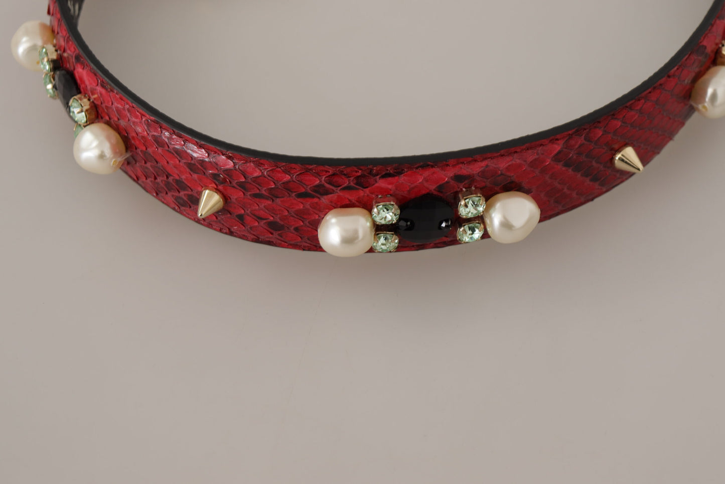 Dolce & Gabbana – Schultergurt für Taschen aus exotischem Leder mit Kristallen in Rot