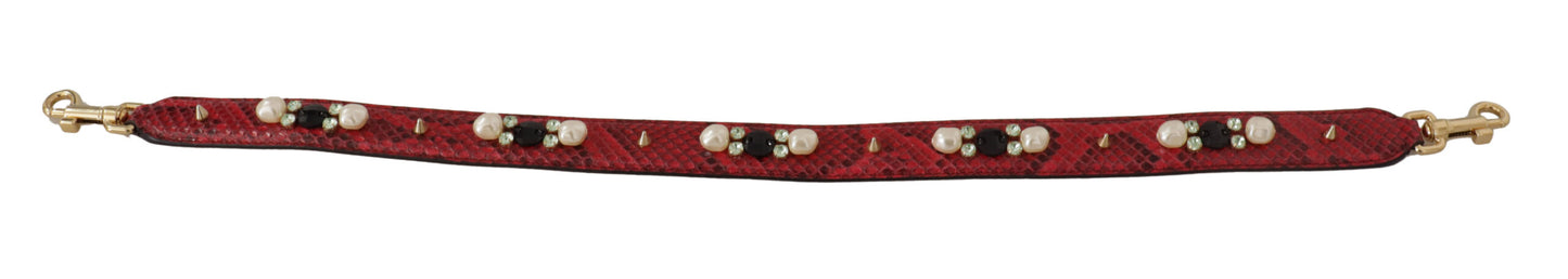 Dolce & Gabbana – Schultergurt für Taschen aus exotischem Leder mit Kristallen in Rot
