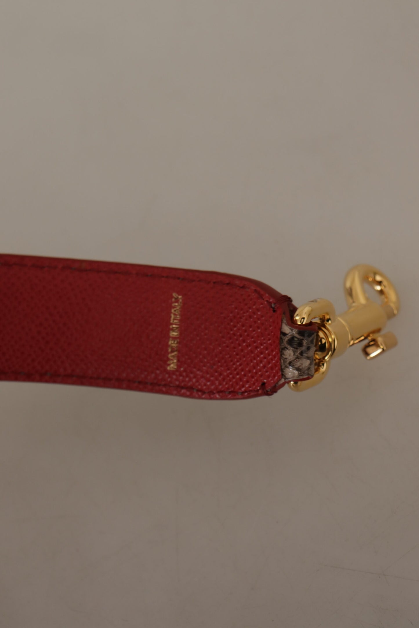 Dolce & Gabbana – Schultergurt aus braunem Pythonleder mit Nieten