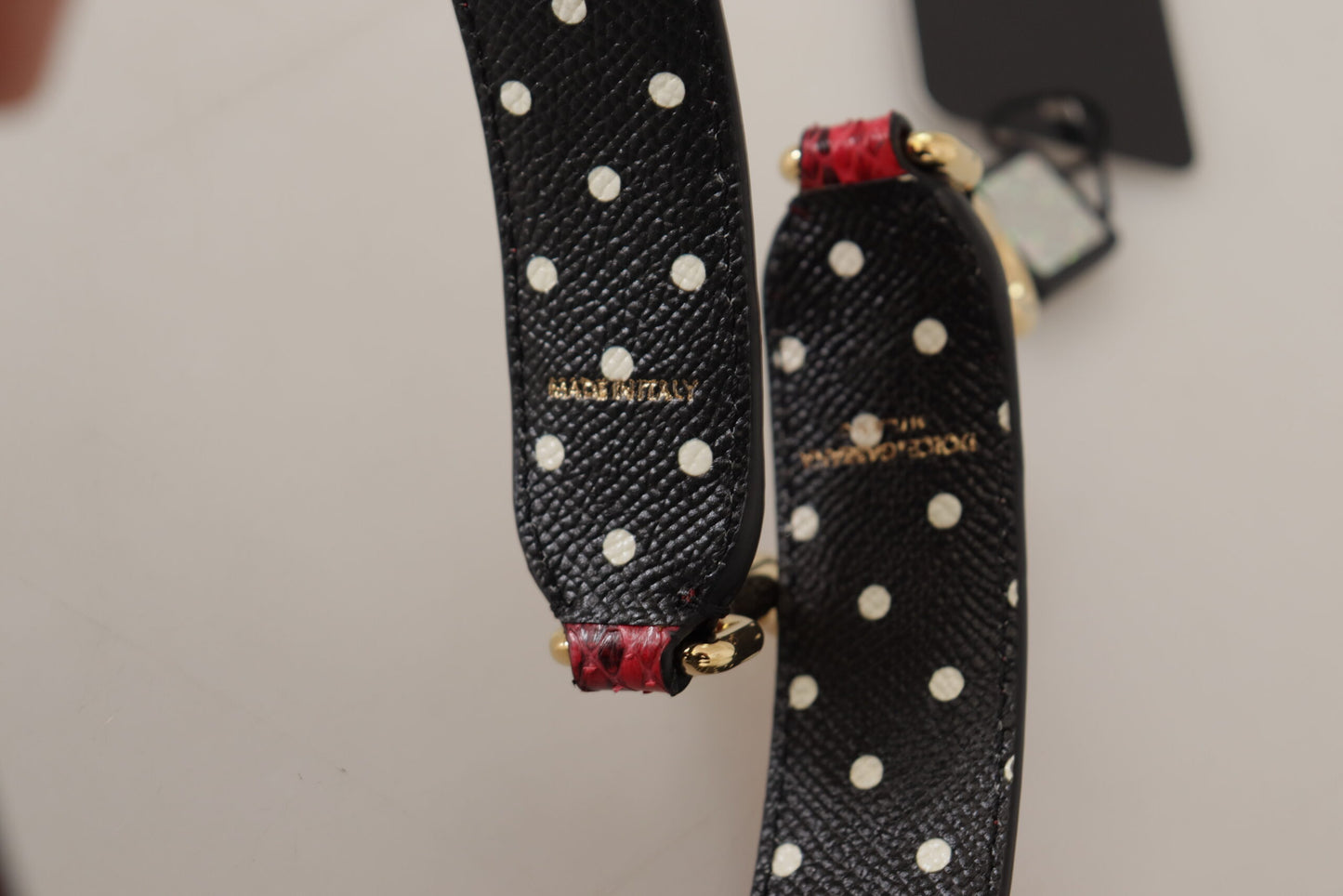 Dolce & Gabbana – Wendbarer Schultergurt aus rotem Pythonleder mit Kristallen