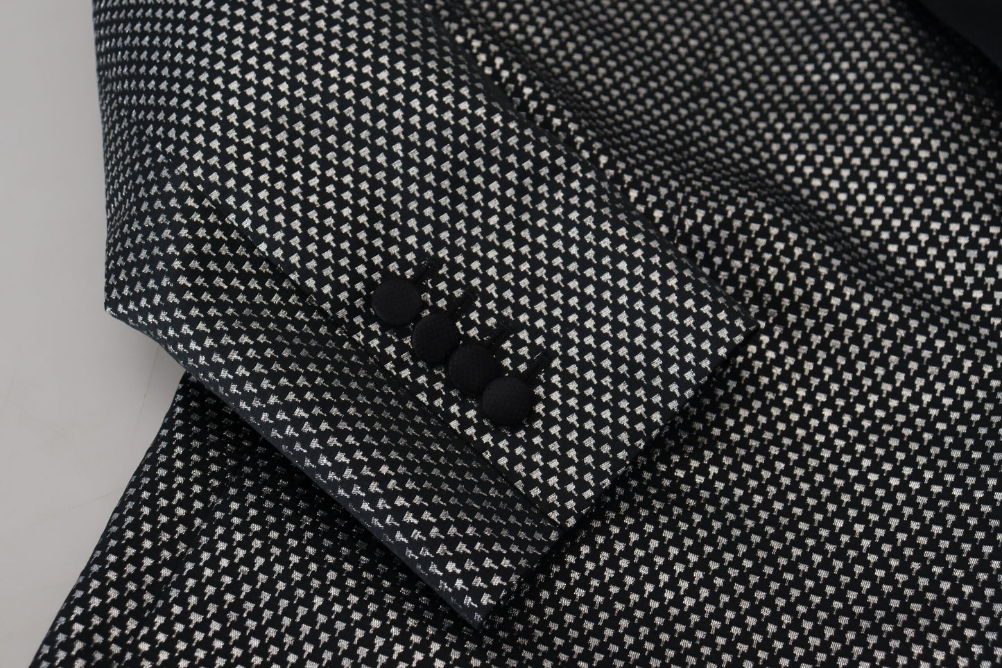 Dolce & Gabbana – Slim Fit-Jackenblazer aus Jacquard in Schwarz und Silber