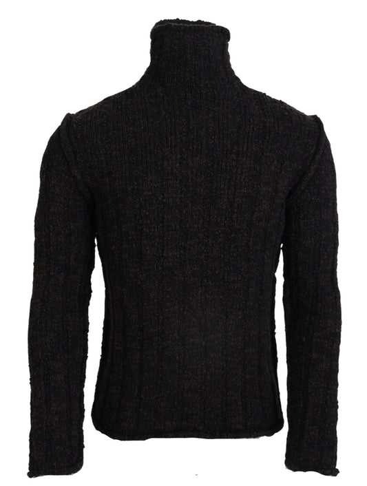 Dolce & Gabbana – Brauner Rollkragenpullover aus Wollstrick